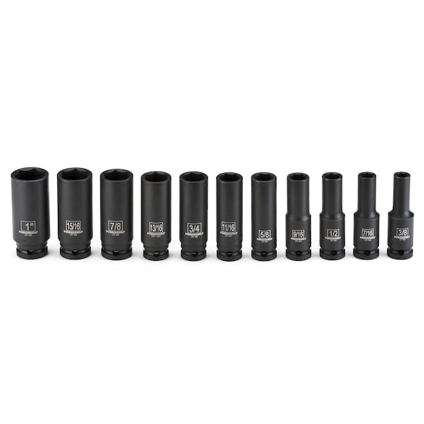 Powerbuilt 11Pc 1/2" Drive SAE Impact Deep Socket Set 647049